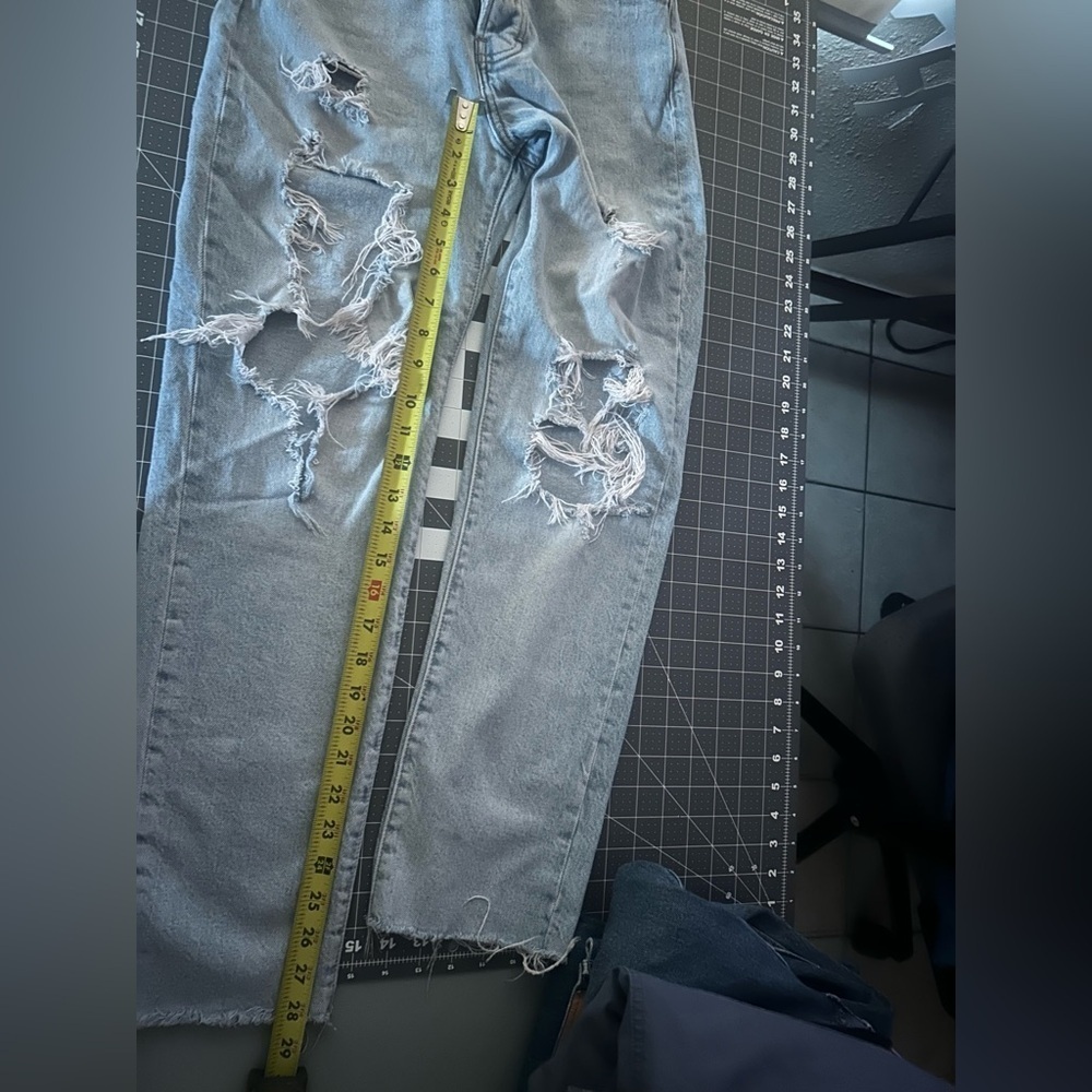 Lucky Brand Light Blue Ripped Straight Leg Jeans